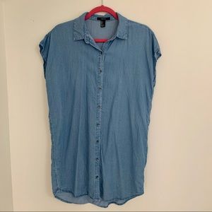 Small light blue denim dress